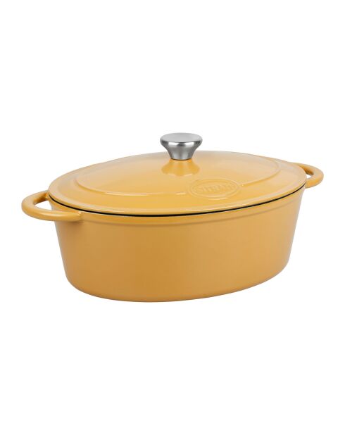 Casseruola ovale in ghisa smaltata gialla Tradifonte - 4 L