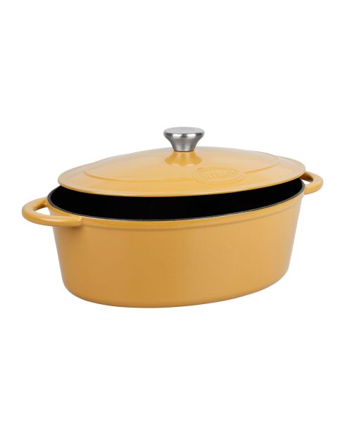 Casseruola ovale in ghisa smaltata gialla Tradifonte - 4 L