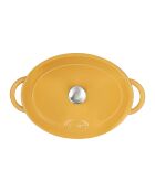 Tradifonte gelber ovaler Kochtopf aus emailliertem Gusseisen, 4 l