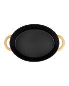 Tradifonte gelber ovaler Kochtopf aus emailliertem Gusseisen, 4 l