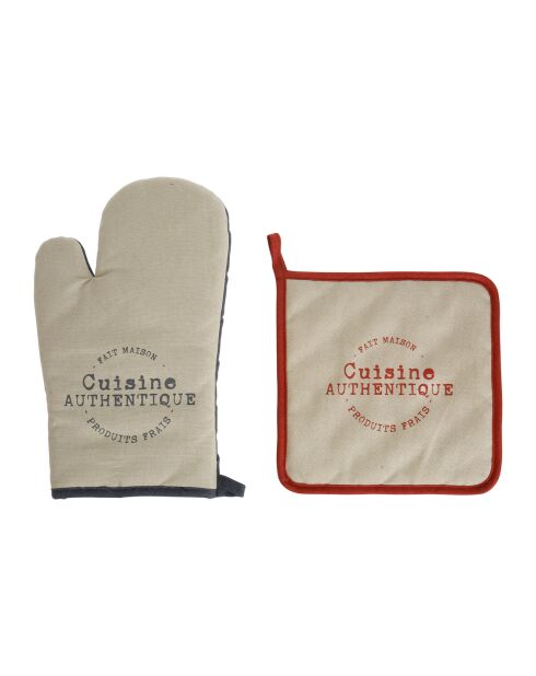 Baumwollhandschuh und Topflappen Authentique Confiture Collection - 19,5 x 31,5 x 3 cm