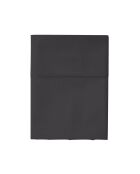 Lenzuolo piatto Teophile in raso di cotone biologico a tinta unita nero