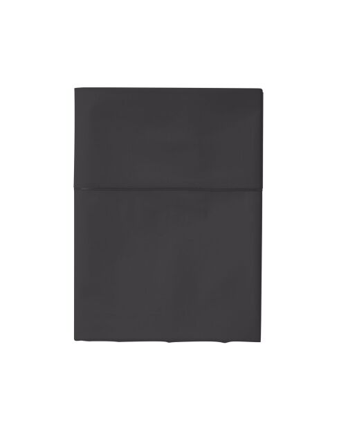 Lenzuolo piatto Teophile in raso di cotone biologico a tinta unita nero