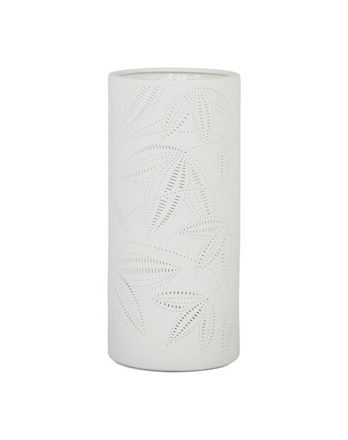 Weiße zylindrische Lampe Palmea - 12,5 x 27 cm