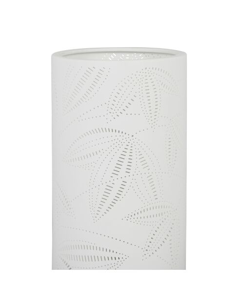 Weiße zylindrische Lampe Palmea - 12,5 x 27 cm