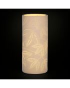 Weiße zylindrische Lampe Palmea - 12,5 x 27 cm