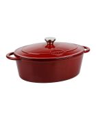 Tradifonte rode ovale geëmailleerde gietijzeren braadpan - 4 L