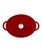 Tradifonte rode ovale geëmailleerde gietijzeren braadpan - 4 L