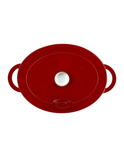 Tradifonte rode ovale geëmailleerde gietijzeren braadpan - 4 L