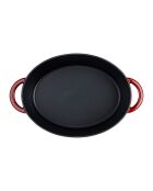 Tradifonte rode ovale geëmailleerde gietijzeren braadpan - 4 L