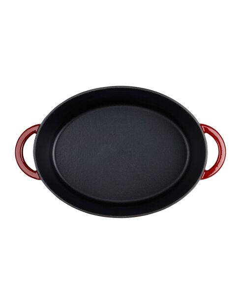Tradifonte rode ovale geëmailleerde gietijzeren braadpan - 4 L