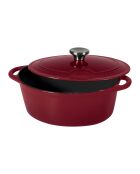 Tradifonte rode ovale geëmailleerde gietijzeren braadpan - 4 L