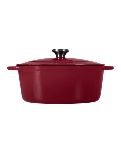 Tradifonte rode ovale geëmailleerde gietijzeren braadpan - 4 L