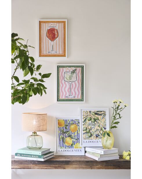 Lampe Celeste in Grün und Beige - 26 x 36 cm