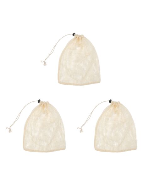 Lot de 3 pièces de sac à vrac en coton Trouvailles de Grand Mère - 30x25 cm