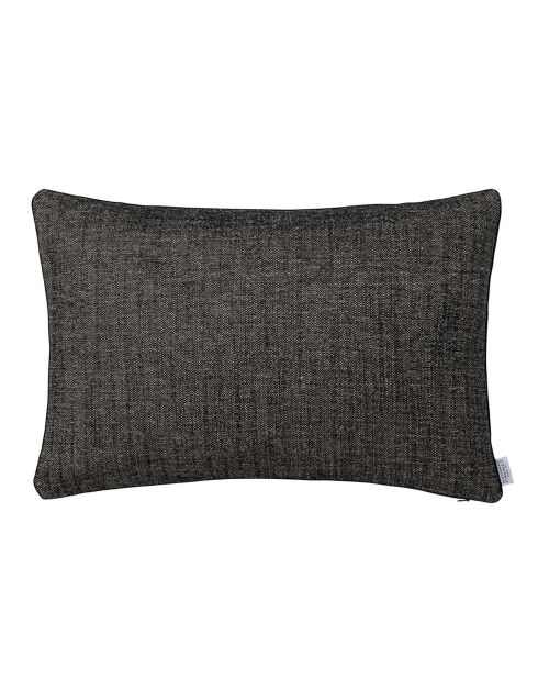 Fodera per cuscino Voltaire in lino e velluto tinta unita nera e beige - 40x60 cm