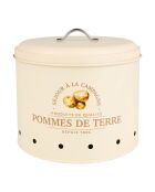 Solange beige ijzeren opbergdoos met aardappeldecor - D.22,5 cm