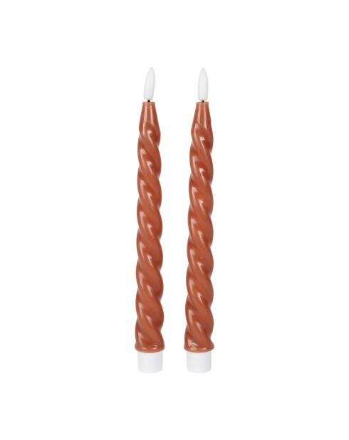 Very LED-Kerze x 2 braune Chandel-Box