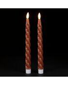 Very LED-Kerze x 2 braune Chandel-Box