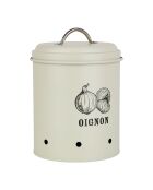 Boîte de rangement en fer Metalim beige - D.13.5 cm