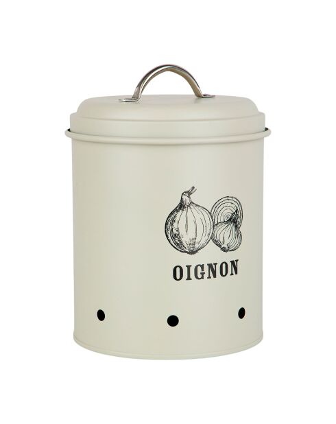 Boîte de rangement en fer Metalim beige - D.13.5 cm