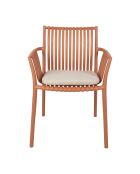 Poltrona in terracotta Lumi con cuscino - H: 82 cm