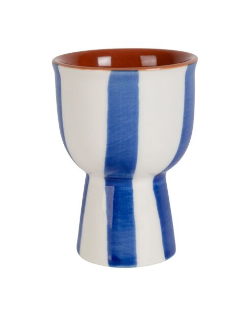 Coquetier Alaria blanc et indigo - H: 7 cm