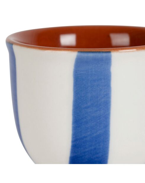 Coquetier Alaria blanc et indigo - H: 7 cm
