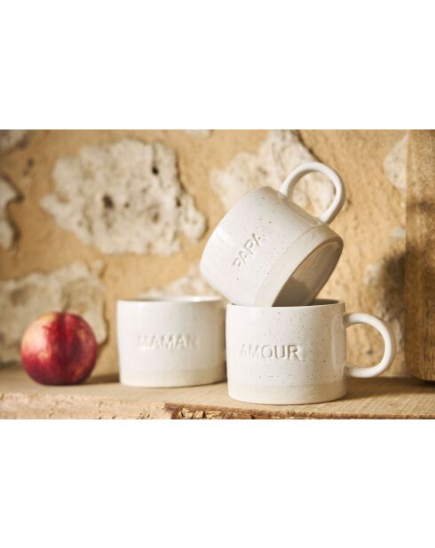 Tasse à thé Amour famille écru - 30 Cl
