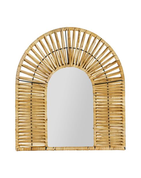 Miroir eventail Rotin naturel - 37x41 cm