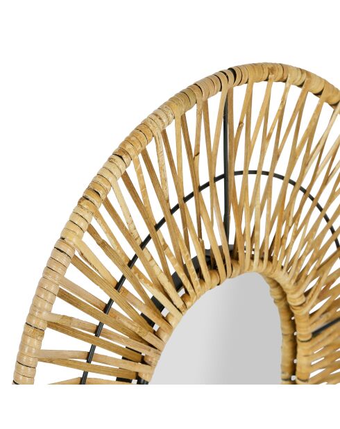Miroir eventail Rotin naturel - 37x41 cm