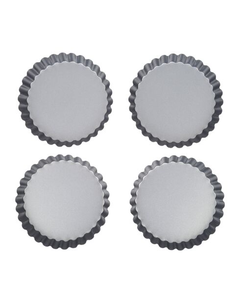 Set van 4 stuks stalen taartvorm Patissons Collection - D.12 cm