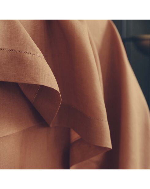 einfarbige Leinenserviette Florence, kupferbraun