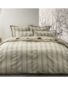 Federa Bel Ami con stampa in raso di cotone biologico verde kaki