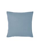 Federa in lino lavato tinta unita blu con cascata Nouvelle Vague