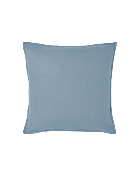 Federa in lino lavato tinta unita blu con cascata Nouvelle Vague