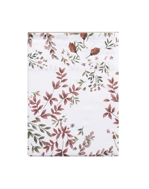 Lenzuolo piatto stampato in raso di cotone biologico Cosmos red Swirl