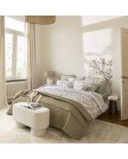 Lenzuolo piatto stampato in raso di cotone biologico Cosmos red Swirl