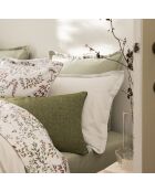 Lenzuolo piatto stampato in raso di cotone biologico Cosmos red Swirl