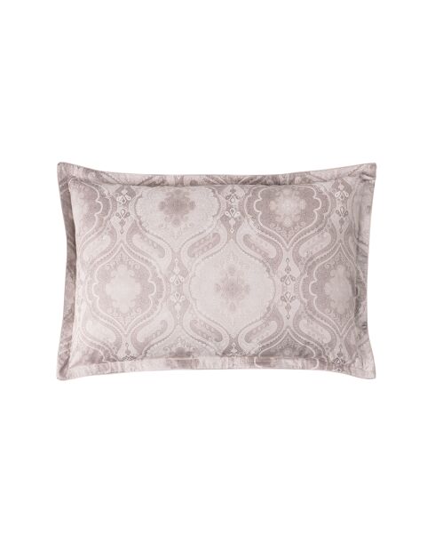 Federa stampata in raso di cotone biologico Shalimar rosee