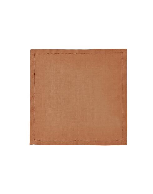 einfarbige Leinenserviette Florence, kupferbraun