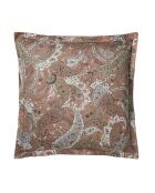Federa per cuscino Zadig con stampa in raso di cotone biologico marrone terracotta