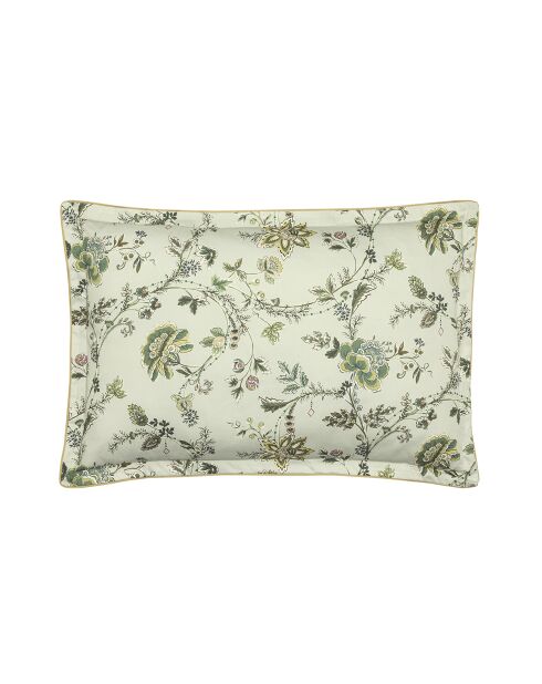 Federa Maussane con stampa in raso di cotone biologico verde lime