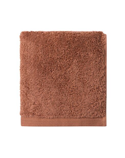 Serviette invité unie en coton peigné biologique Essentiel rouge cosmos - 40x60 cm