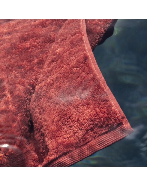 Serviette invité unie en coton peigné biologique Essentiel rouge cosmos - 40x60 cm