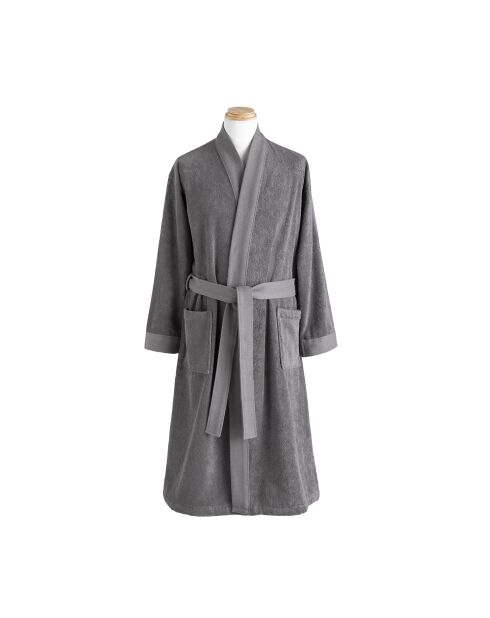 Peignoir de bain uni en coton peigné biologique Ess-Kimo gris graphite