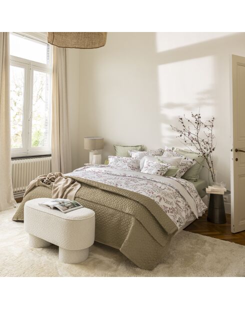 Copripiumino Cosmos red swirl stampato in raso di cotone biologico