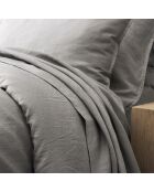 Copripiumino in lino lavato liscio grigio ghiaia Nouvelle Vague