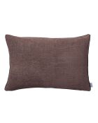 Fodera per cuscino Voltaire in lino tinta unita e velluto color prugna - 40x60 cm