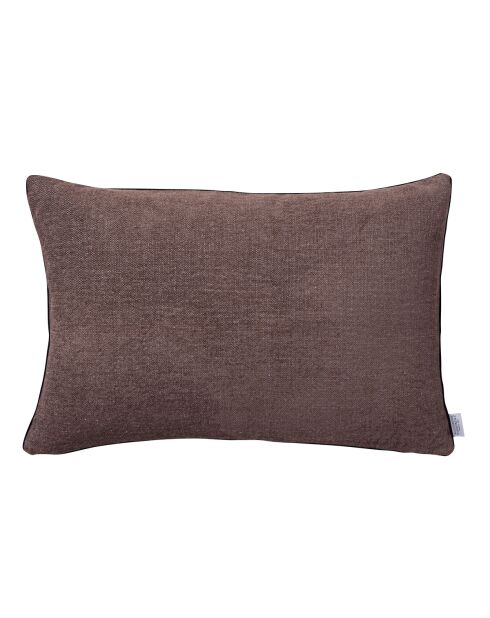 Fodera per cuscino Voltaire in lino tinta unita e velluto color prugna - 40x60 cm